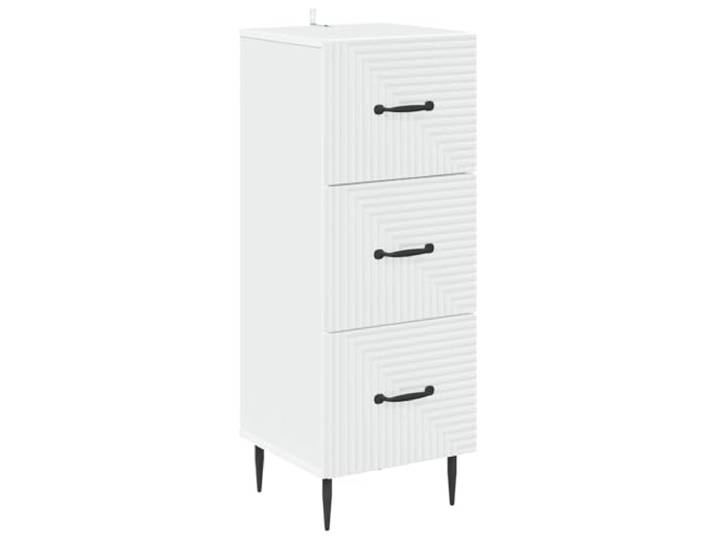 GKHPYURE Schrank mit Schubladen, weiß, 33 x 34,5 x 89,5 cm Holztechnik, 3 Schubladen, Pfostenbeine, Griffe, Innengebrauch, Montage erforderlich, insgesamt 60 kg