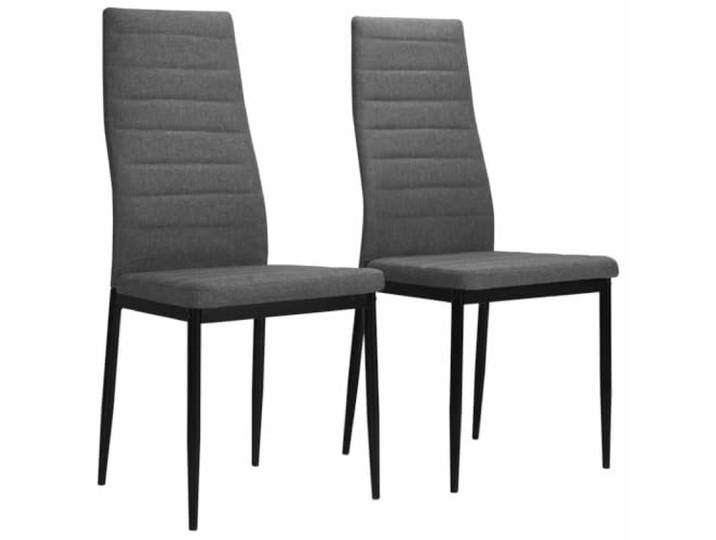 Esszimmerstühle mit Rückenlehne und Sitzfläche, gepolstert, Grau, 2 Stück Zeitgenössisches Design, einfache Montage, täglicher Gebrauch, modernes Interieur, langlebige Robustheit