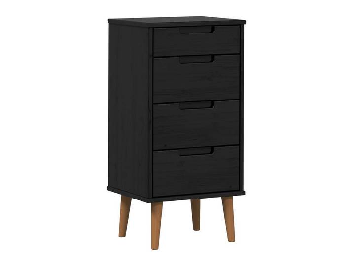 vidaXL Kommode Kommode MOLDE Schwarz 40 x 35 x 82 cm Massives Kiefernholz (1 St)