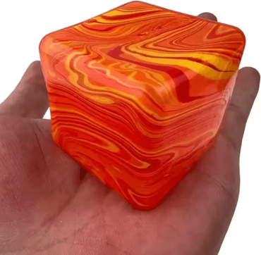 Inspire Curations Soft Gel Slow Rebound Sensory Stress Relief Cube 5.5cm Orange No Box