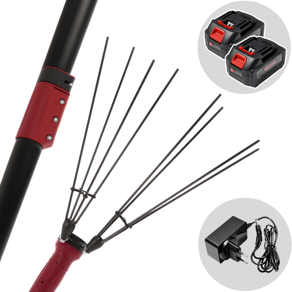 Archman AB01 - Abbacchiatore elettrico 220/315 cm a batteria al litio 2x 21V 4Ah - Asta telescopica