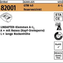 LINDAPTER-Klemmen ART 82001 GT A MM 12 feuerverzinkt, mittel S