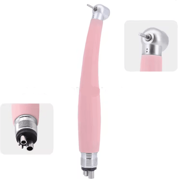 Inspire Essentials ProLite Pink Dental Handpiece High Speed Push Button With LED Light And Ceramic Bearings pink 4 Hole No Led