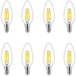 8er Sparpack PHILIPS LED Kerzen Lampe E14 3,4W wie 40W WarmGlow dimmbar 2700K-2200K warmweiß