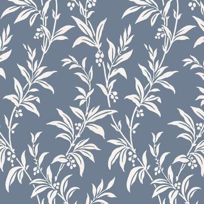 Laura Ashley Paxford Leaves Dark Seaspray Wallpaper