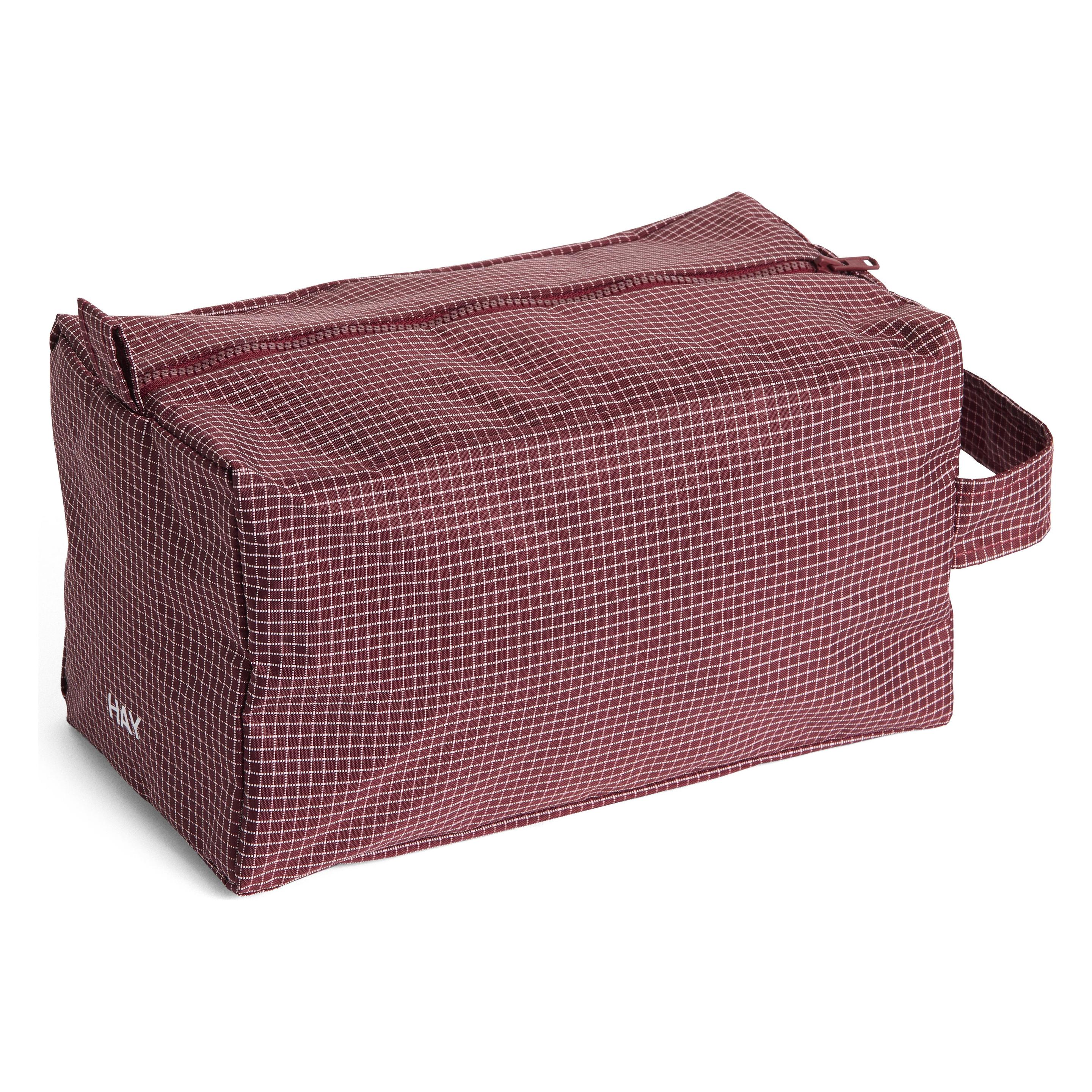 HAY Toilettas Grid Wash Bag Medium Burgundy (AF781-A602-AF61)