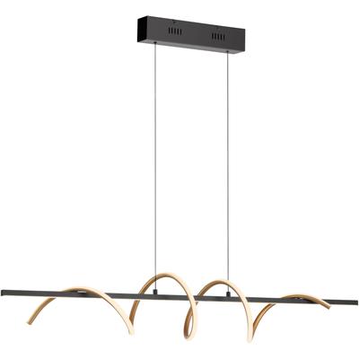JUST LIGHT Pendelleuchte "EMANDA", schwarz (schwarz, messing), 1, Ø 0cm H: 27cm, 1 Stk., Leuchten, LED, dimmbar, Switchmo, Comfort Lift, Memory, nach Trennung vom Netz, Pendelleuchte