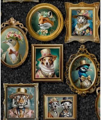 Holden Regal Framed Beasts Non-Pasted Wallpaper – 396in. x 21in. – Covers 56 square feet