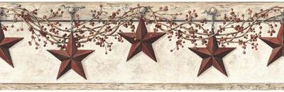 York Wallcoverings Hanging Star Off White & Khaki Border