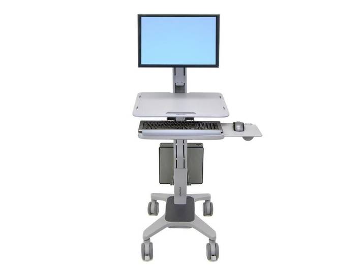 Ergotron TV-Standfuß Ergotron WorkFit-C Single LD mobiler Steh-Sitz Arb