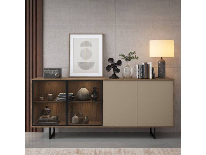 Buffet Rivarone Dmora Bois Nobilité Beige 200x40x87h cm
