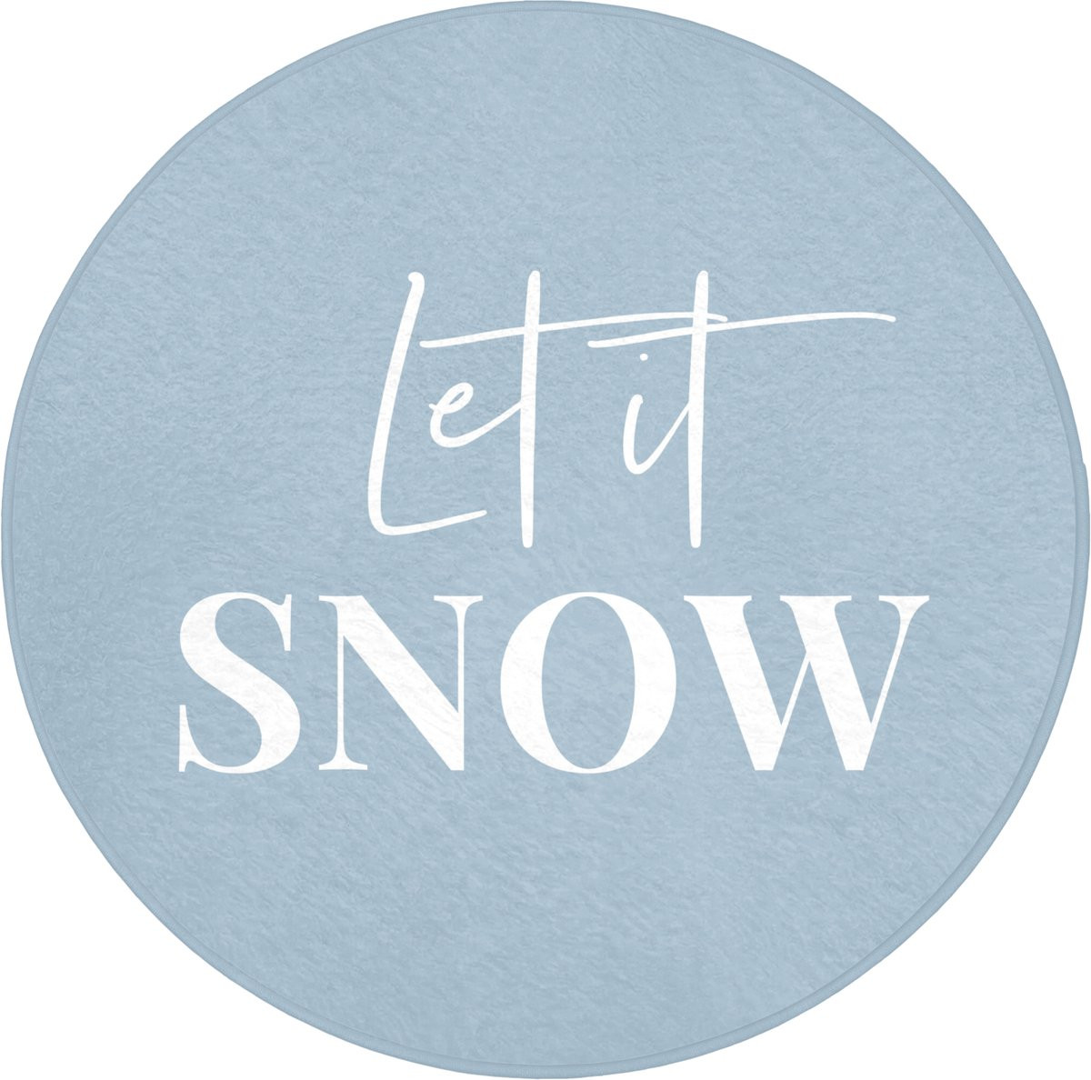 Antislip WC mat rond 70x70 cm - Blauw - Let it snow - Winter design