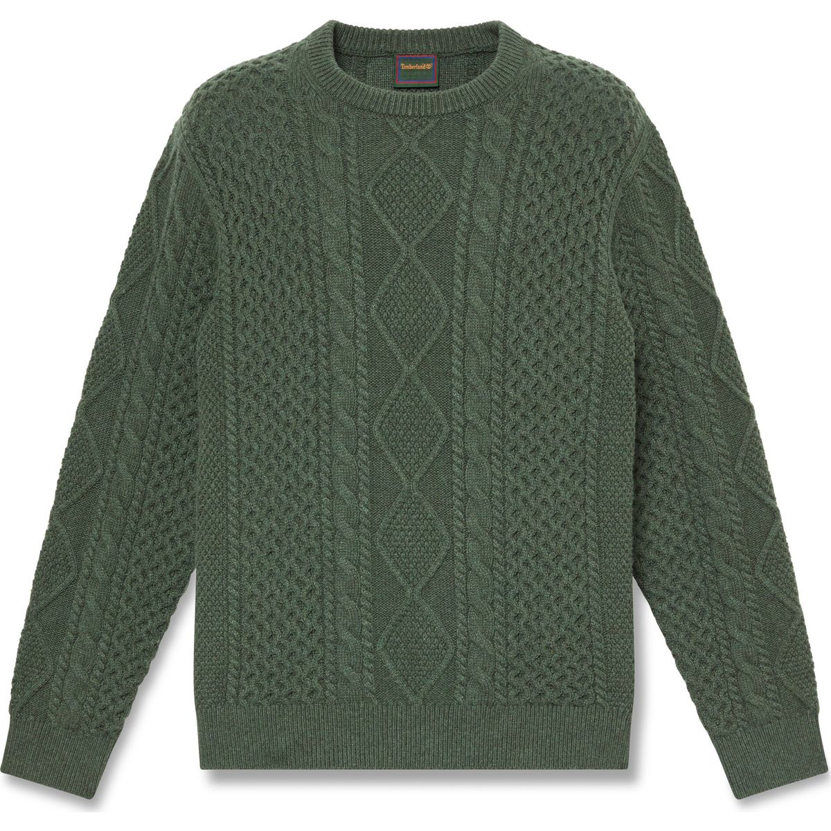 Timberland Mens Cable Cotton Blend Crew Neck Sweater sycamore heathe M TBC0YHD4ALB1-M