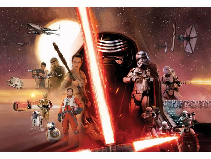 Fototapete KOMAR STAR WARS EP7 Collage - Grösse 368 x 254 cm , bunt, B:368m L:254m, Papier, Tapeten, Fototapete, Kinderzimmer