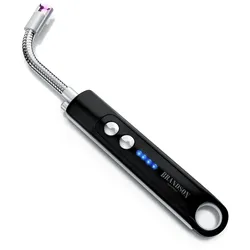 Brandson - Lichtbogen Feuerzeug - Stabfeuerzeug - Feuerzeug elektrisch - USB Feuerzeug aufladbar - Kerzenanzünder - mit LED Batteriestandsanzeige