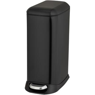 Mülleimer WENKO "Modell Design", schwarz, B:20,5cm H:46cm T:36cm, Edelstahl, Kunststoff, Mülleimer, Mülleimer, Abfalleimer mit Absenkautomatik und herausnehmbarem Einsatz