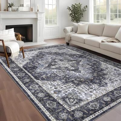 Garvee Oriental Medallion Soft Washable Area Rug