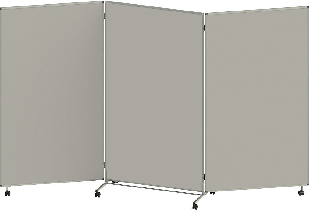 Präsentationswand, faltbar und mobil, HxBxT 1905 x 3040 x 500 mm, hellgrau eurokraft basic
