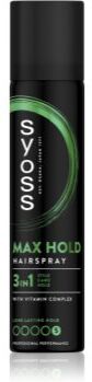 Syoss Max Hold laca de cabelo com fixação extra forte mini 75 ml. Max Hold