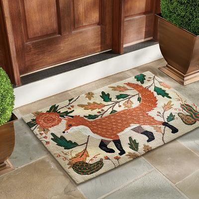Fredrick Fox Hooked Door Mat - Grandin Road