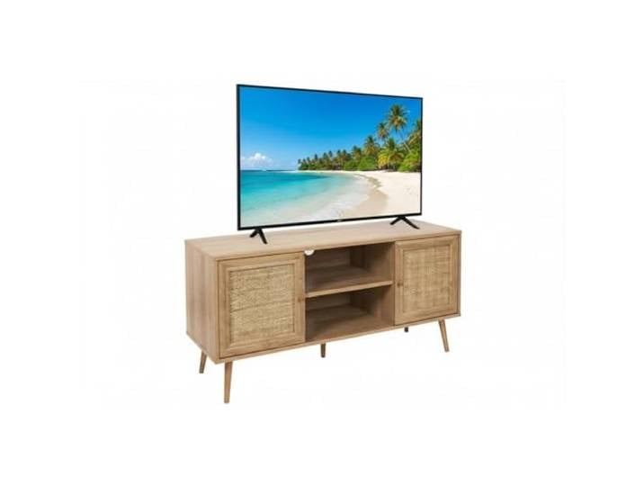 HOME DECO FACTORY Meuble TV Bali en Bois 115 cm Design Moderne Sable Bois\, meuble TV modèle Bali\, 115 cm\, rangement organisé\, design moderne\, salon\, robuste\, sable