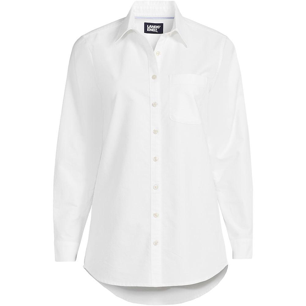 Langarm Oxford-Hemd für Damen in Plus-Größe, Damen, size: plus, Weiß, Baumwolle, by Lands' End