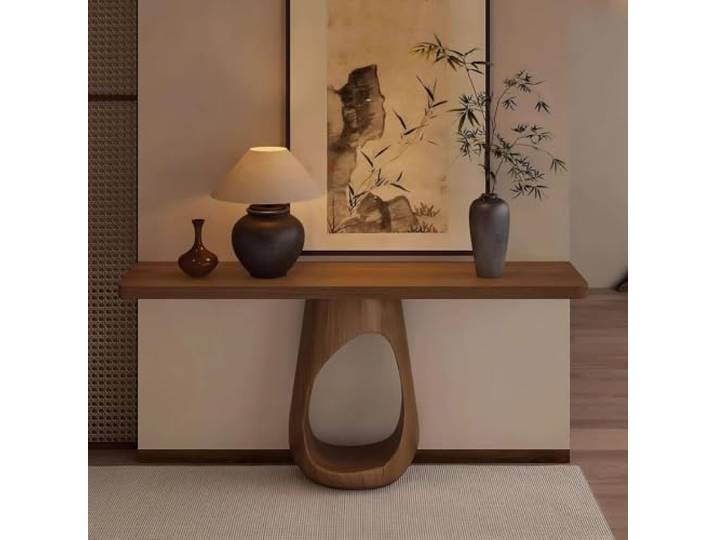 Konsolentisch Schmal Holz, Flur Möbel, Moderner Flurtisch Platzsparend Robustes Sofatisch Design-Möbel Stabil Beistelltisch Für Eingangsbereich Wohnzimmer Flur(L80cm/31.5in)