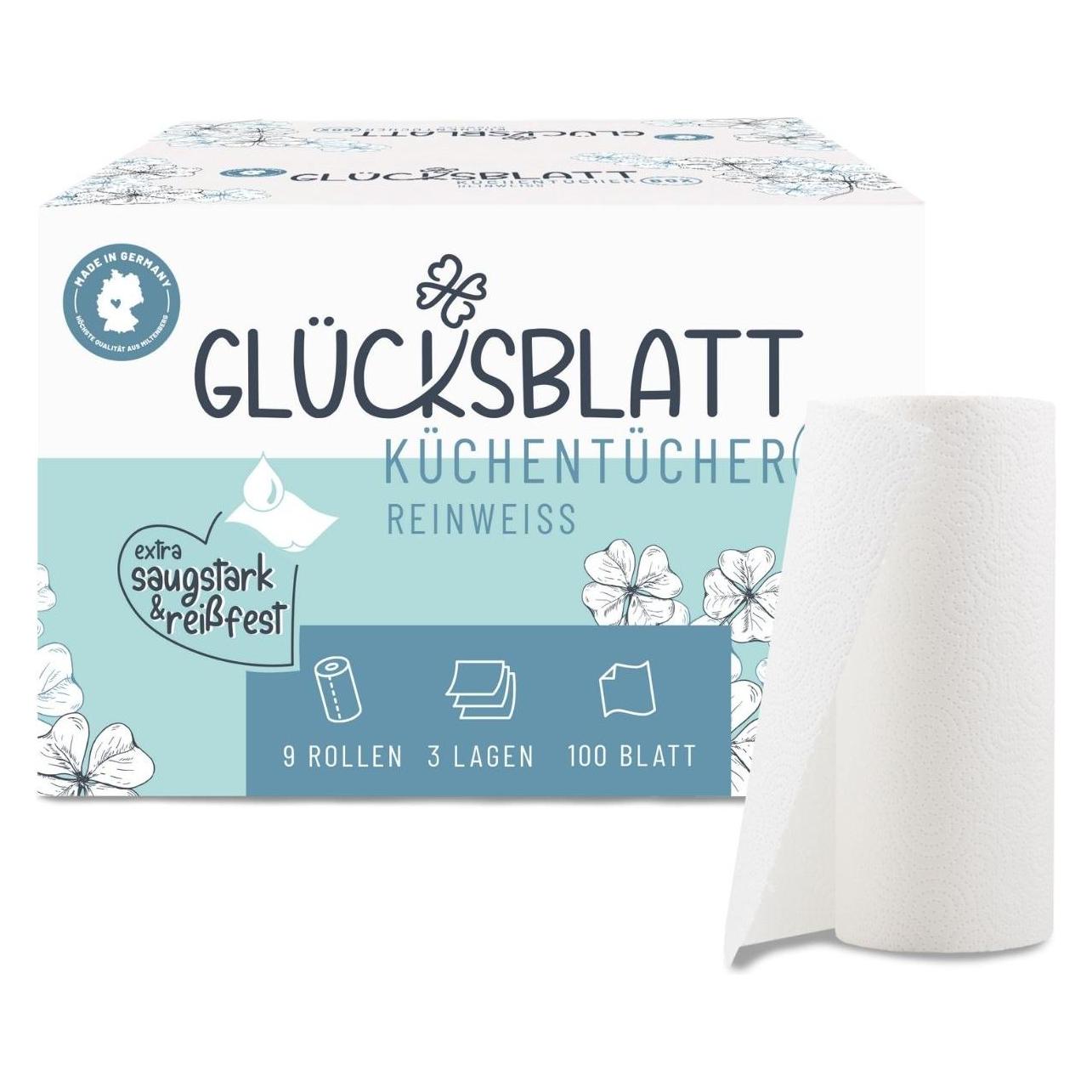 Glücksblatt Küchentücher Box Reinweiss XXL (9x) (3289000)