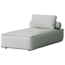 GARTENLIEGE Lorento Outdoor Polster-Relaxliege, Hellgrau Kunstleder 92/73/195 cm
