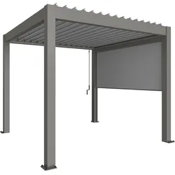 Biohort Sonnenschutzrollo elektrisch für Pergola für 4 m Seite quarzgrau-metallic