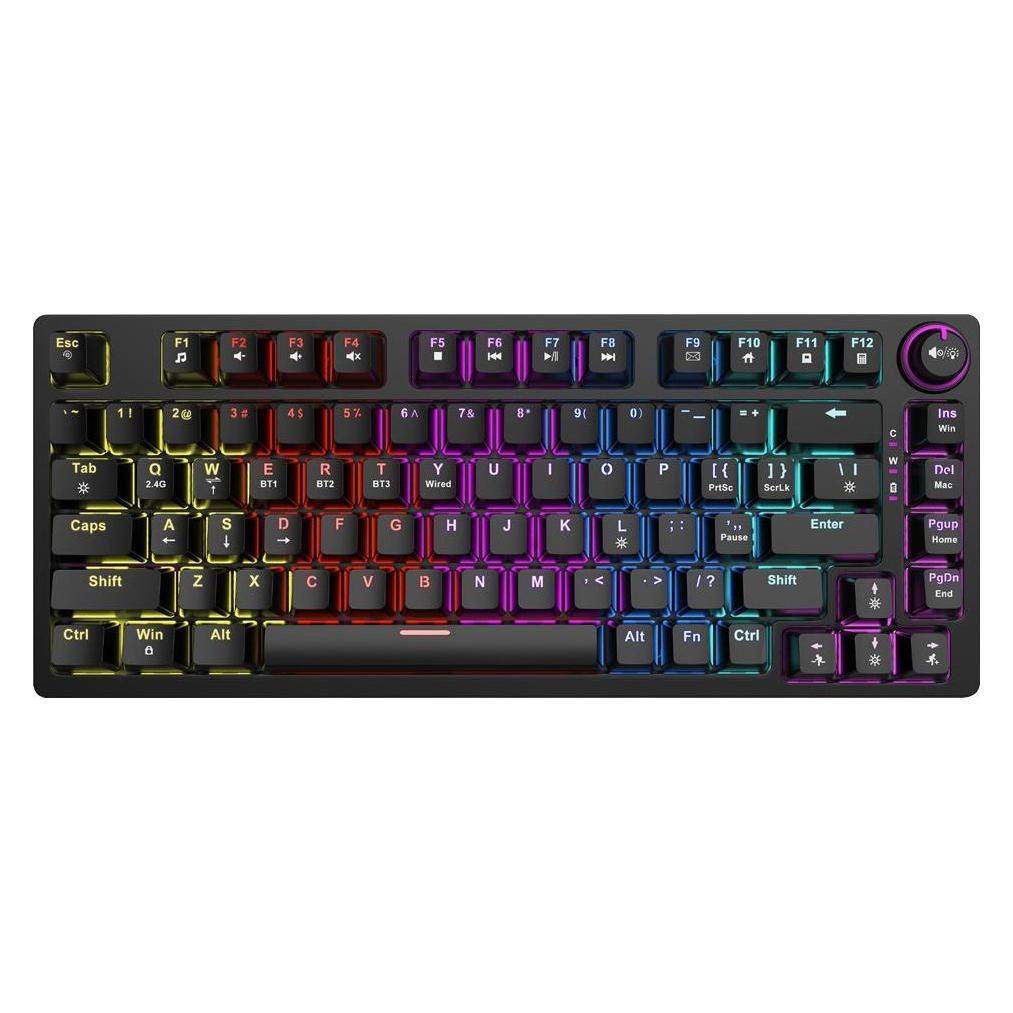 Savio PHENIX Kabellose mechanische Tastatur Gateron Red Pro ABS (US, Kabelgebunden, Kabellos) (PHENIX RED)