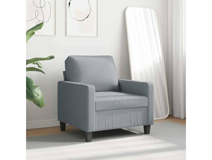 KTHLBRH Sessel hellgrau 60 cm aus Stoff Gestell aus Metall, Füllung aus Schaumstoff, Tragkraft 110 kg, modernes Design