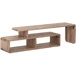 TV Board Fushion aus Teakholz, klassisch, Natur, 150 cm breit, zwei Fächer, behandelt