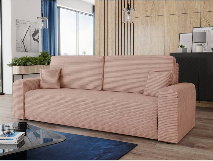 Sofnet Schlafsofa Spark, mit Schlaffunktion und Bettkasten, Bonellfederkern, Cordbezug, große Schlaffläche