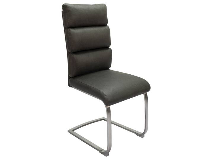 Novel Schwingstuhl, Grau, Edelstahlfarben, Metall, Textil, U-Form, 47x106x63 cm, Esszimmer, Stuhl, Schwingstuhl