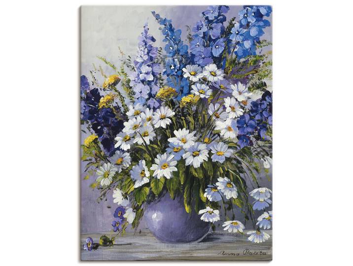 Wandbild ARTLAND Rittersporn , weiss (farbe bild(er): weiß), B:45cm H:60cm, Bilder, Wandbild, als Leinwandbild, Poster in verschied. Grössen