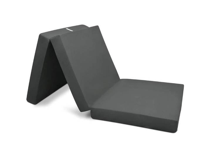 Beautissu Matelas d'appoint pliable Adulte Campix – 80x195cm Anthracite – Chauffeuse convertible – Lit futon pliant d'invité