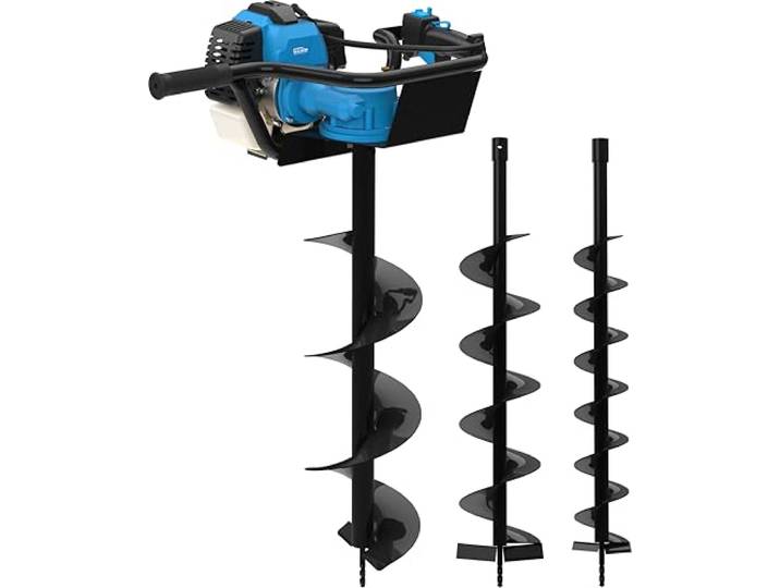 Güde Motor-Erdbohrer GE 2200 (2-Takt Benzin Motor 2,2/3 (kW/PS), 52 cm³, 7500 1/min, Bohrer-ø: 100/150/200 mm, Bedienelemente im Handgriff, Primerpumpe, zuverlässige Funktion bei jeder Wetterlage)