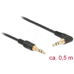 DELOCK 85564 - Kabel Klinke, 3,5 mm, gewinkelt 0,5 m