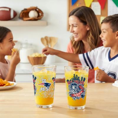 Evergreen New England Patriots 16 oz Pint Glasses, Set of 2 - 16 oz