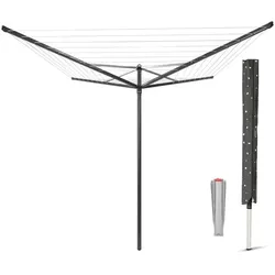 Brabantia topspinner droogmolen - 40 m - mit Metall -Bodenanker und Schutzabdeckung - Anthrazit (236, Wäscheständer, Grau