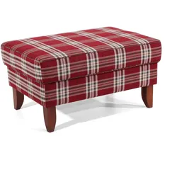 HOCKER XXL Katria Bezug Flachgewebe Buche nussbaum dunkel / rot