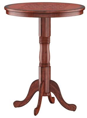 Costway 42 Inch Wooden Round Pub Pedestal Side Table with Chessboard
