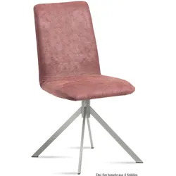 ESSZIMMERSTUHL (4er-Set) Dorice 47x92x60 Edelstahl/Rosewood