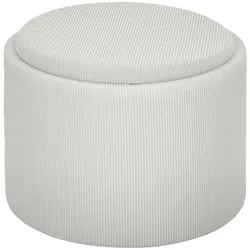 SITZHOCKER mit Stauraum 56 x 56 x 42 cm Cremeweiß