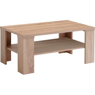 Couchtisch FMD "Bastia", braun (eiche nb, eiche nb, eiche nb), B:100cm H:45,8cm T:60cm, Tische, Couchtisch, Couchtisch, rechteckig, Ablage, 100 x 60 cm