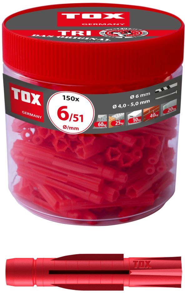 TOX Allzweckdübel TRI, 6/51, 150 Stück