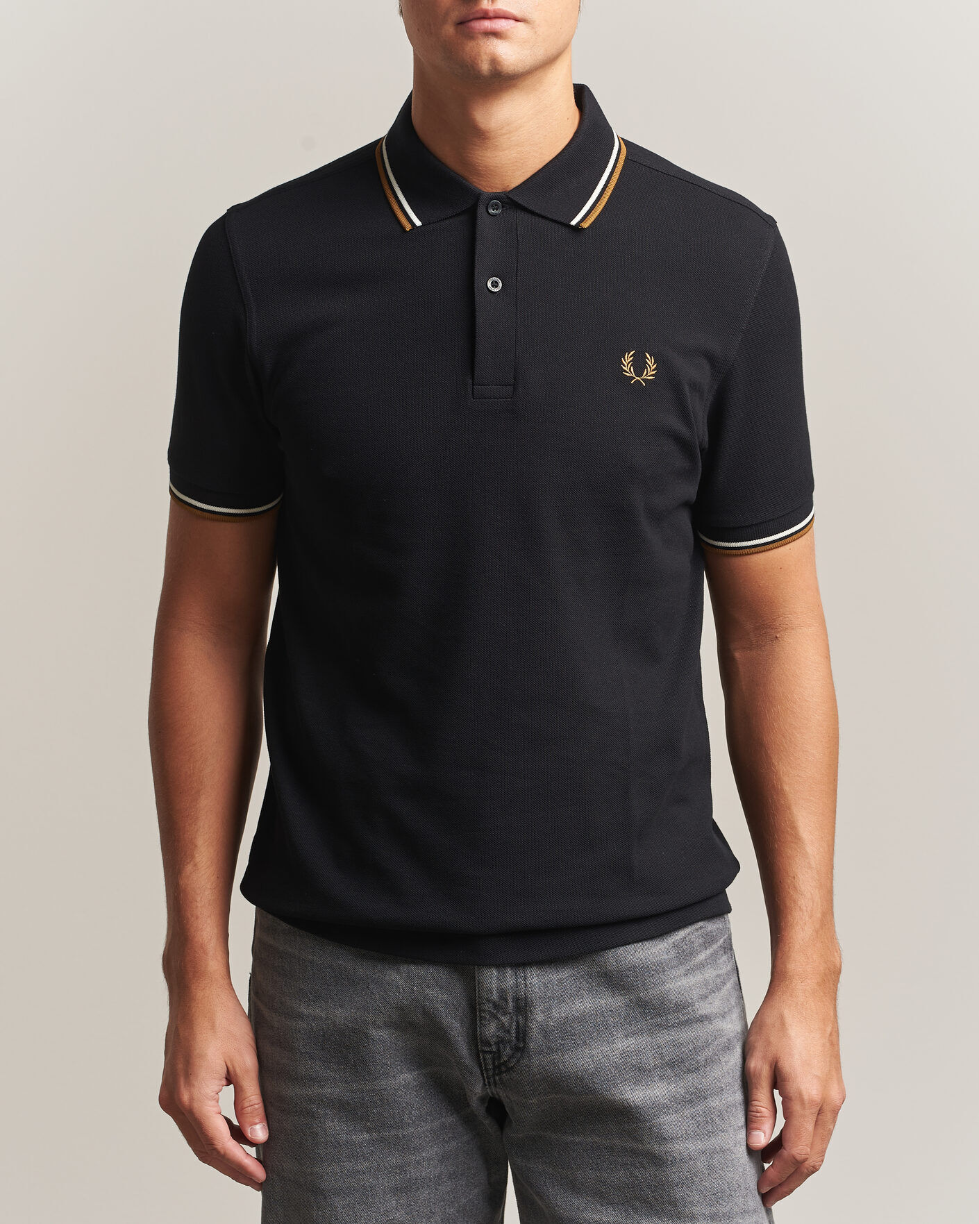 Fred Perry Twin Tipped Polo Shirt Black men XXL Sort