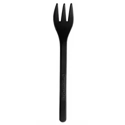 MONOUSO - Kompostierbare Schwarze CPLA Mini Degustationsgabel 10cm (50 Stück)