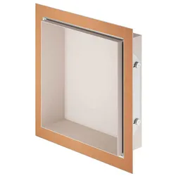 Schlüter Systems DESIGN-NICHE Nische Rahmen höhenverstellbar 3-55mm B x H x T (mm) = 298 x 298 x 91,5 Alu farbig beschichtet TSI - Strukturbeschichtet Elfenbein Höhe: 298 mm Breite: 298 mm